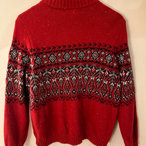Northern Reflections Cardinal Red Patterned Women's Sweater M Petite - Picture 8 of 12